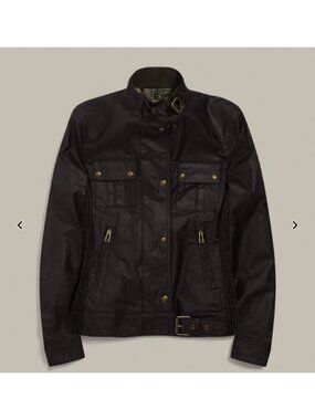 NWT Belstaff Gangster Icon Waxed Cotton Jacket Women's Black UK 14 IT 46 Biker